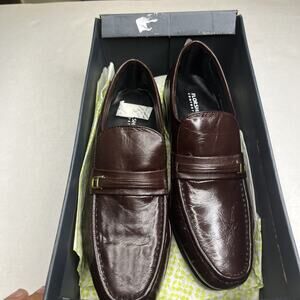 Florsheim Riva Burgundy Smooth Leather Moc Toe Bit Dress Loafer Size 9
